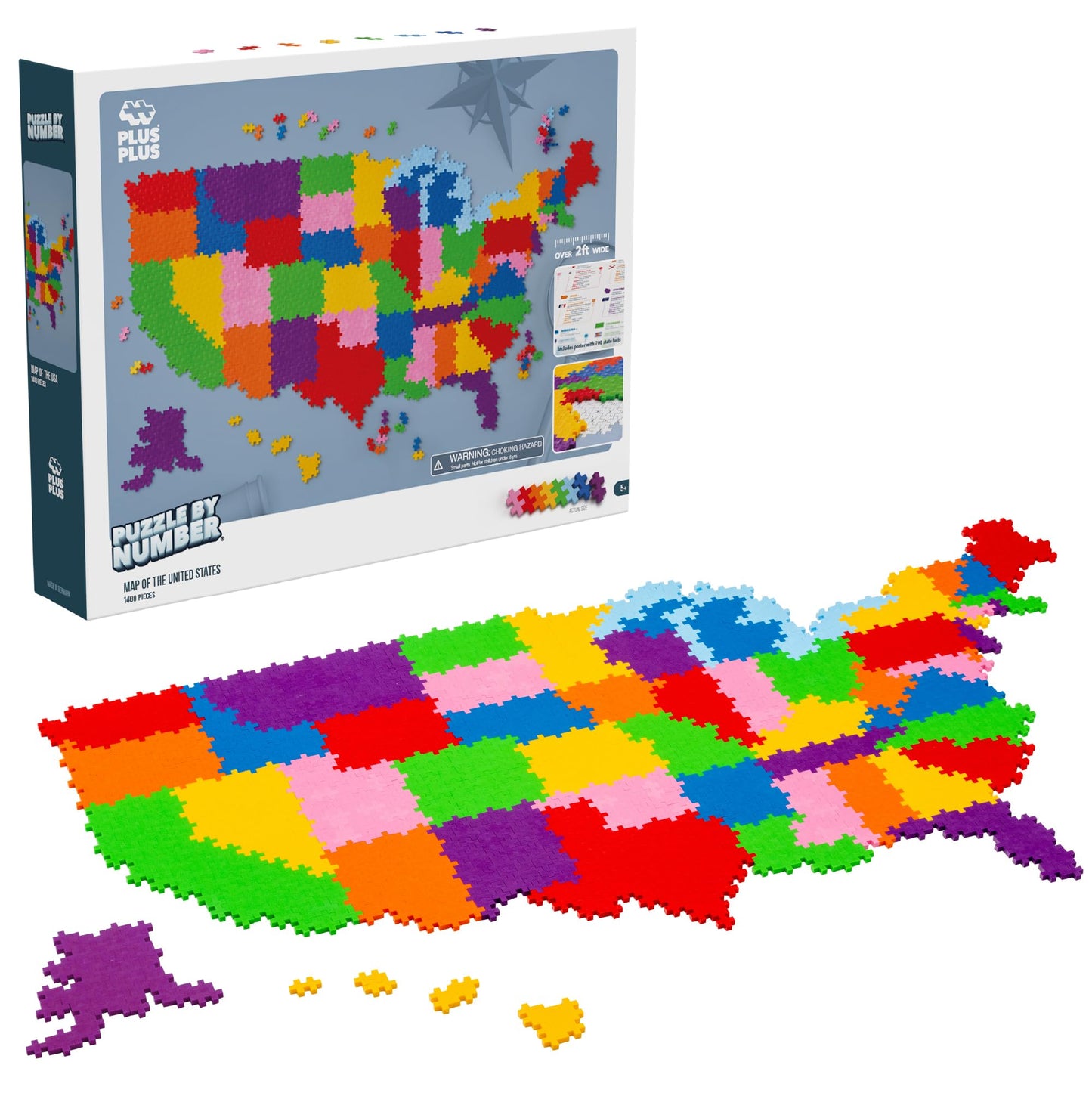 1400 Piece Puzzle Map of the USA (Plus-Plus)