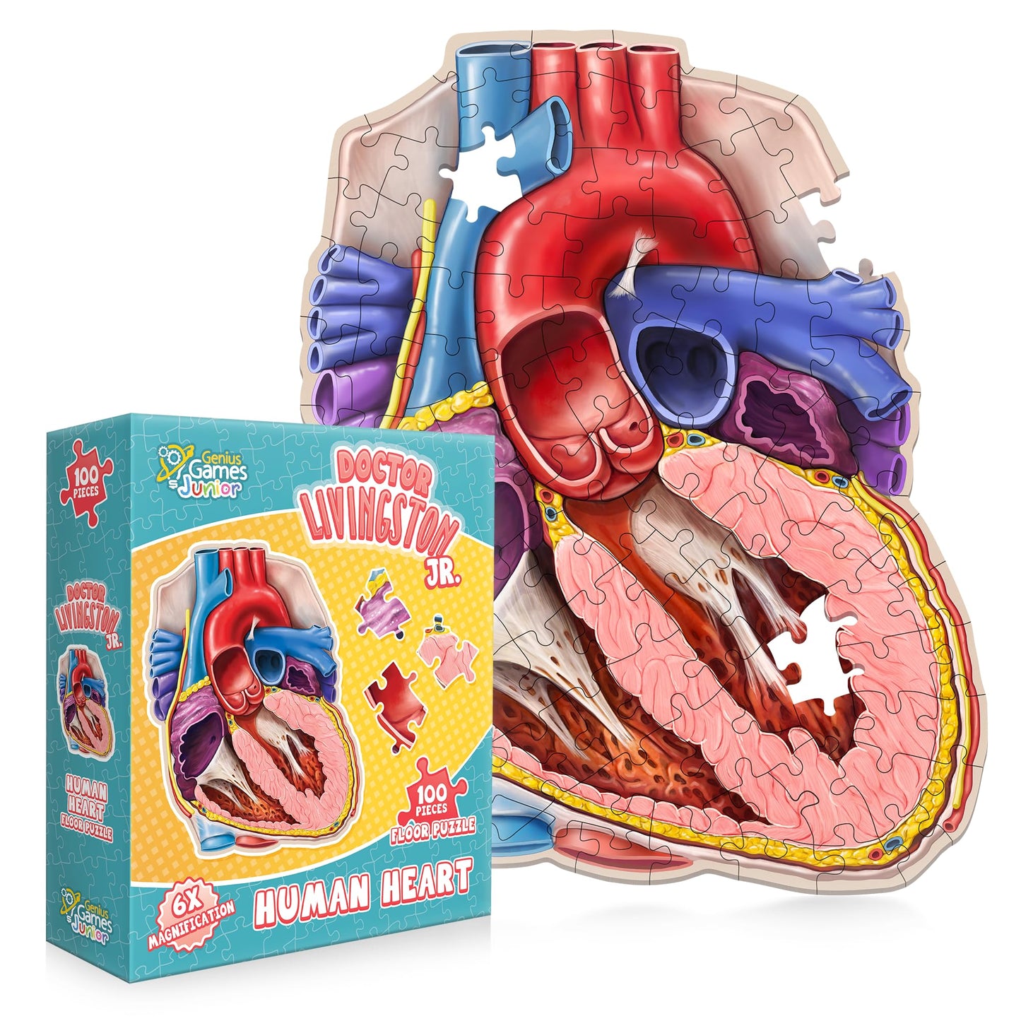 Kids 100 Piece Heart Floor Puzzle