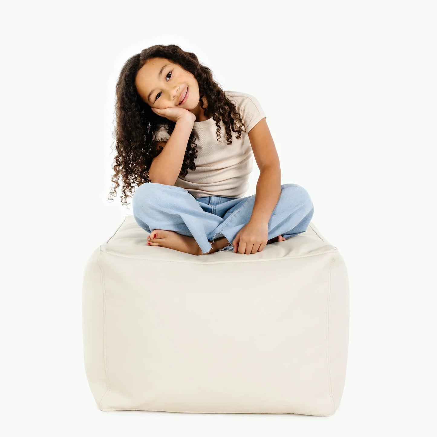 Gathre Ivory Pouf (Square)