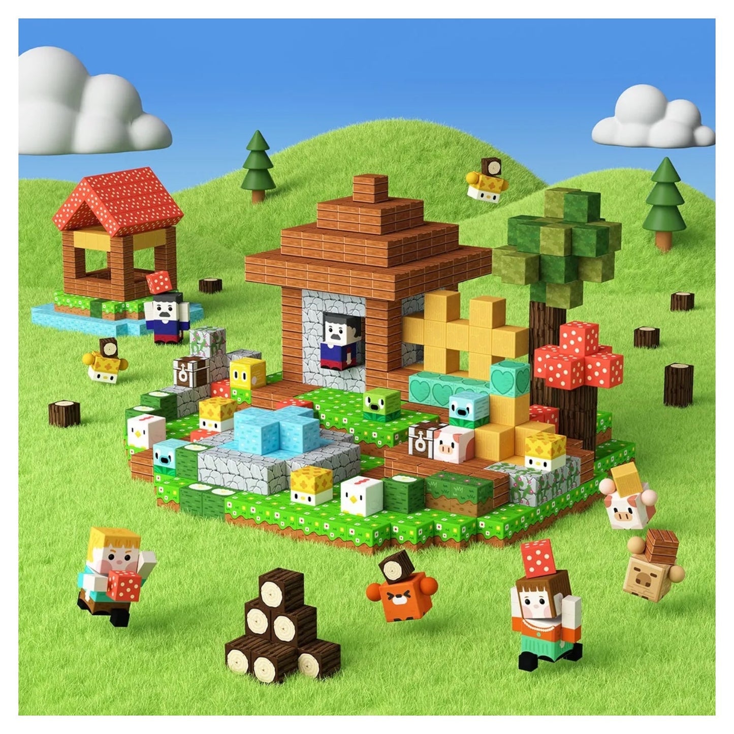 GobiDex Magnetic Cubes (Village) 48 Piece