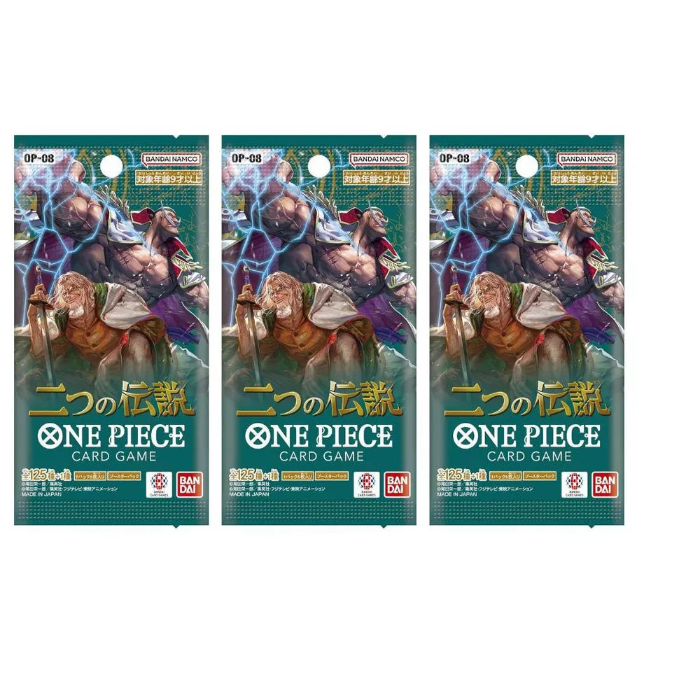 One Piece Card Game Op08 Two Legends: 3 Booster Packs
