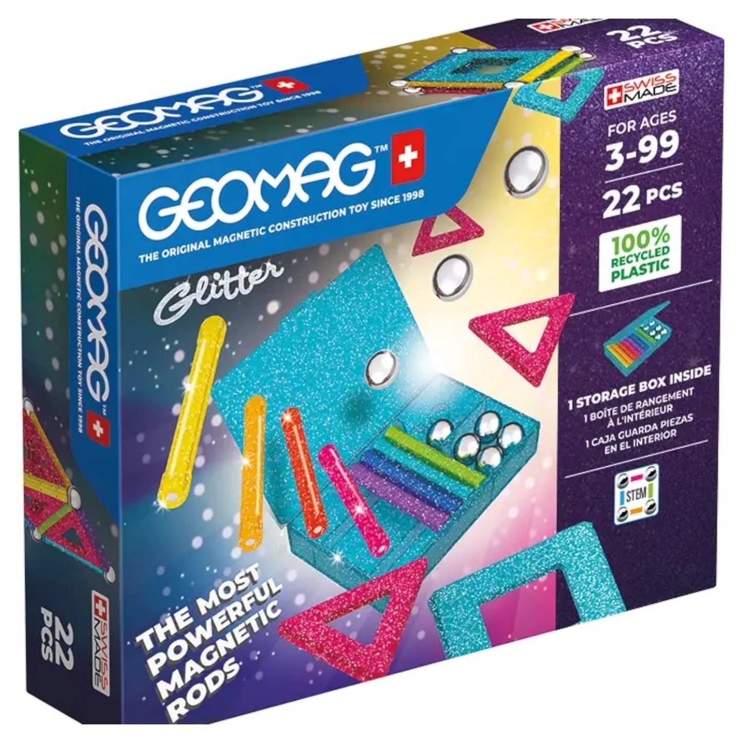 Geomag Glitter 22-Piece Magnetic Playset