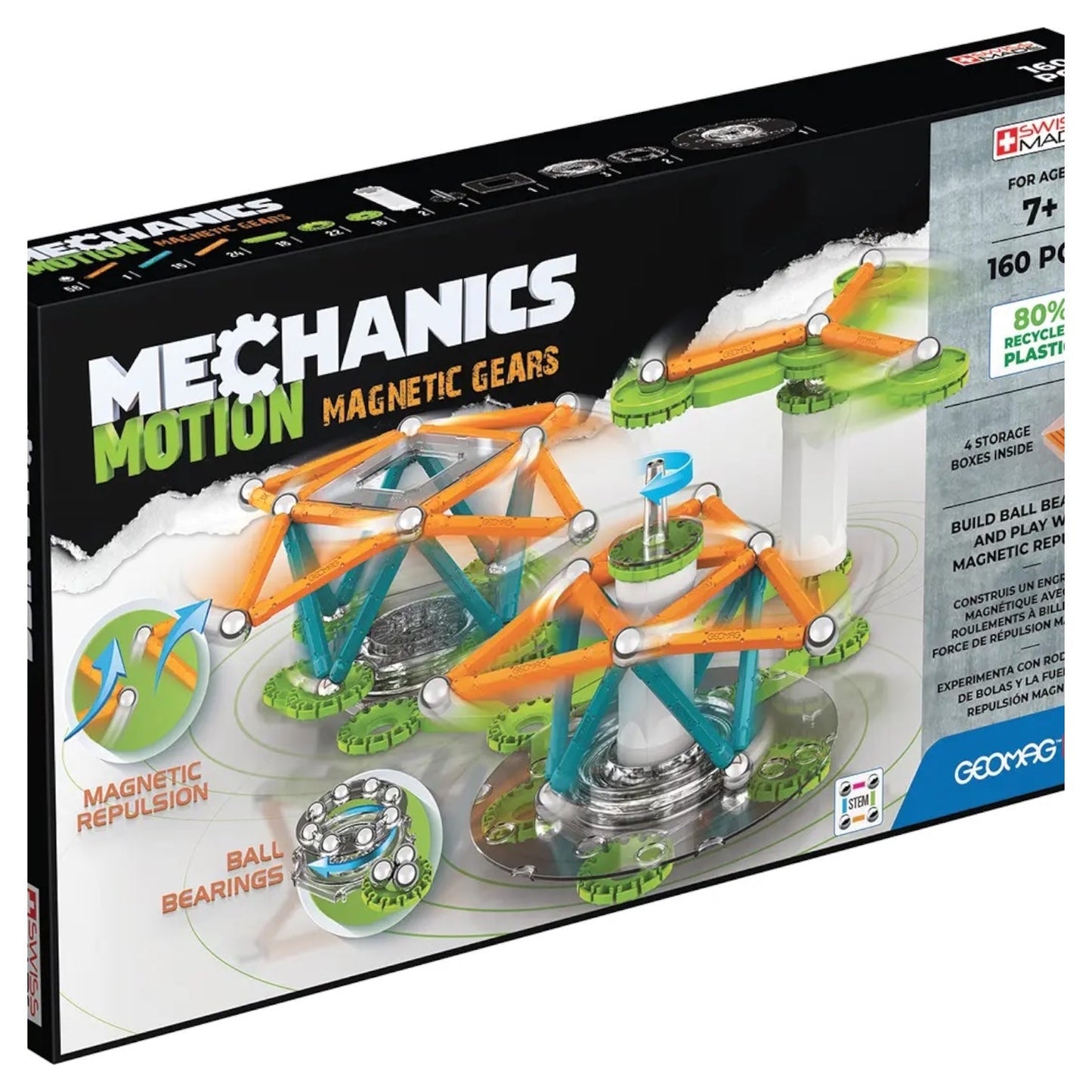 Geomag Magnetic Toys Mechanics: Gears (160 Pcs)