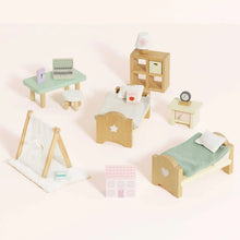 Wooden Dolls House Childs Bedroom Furniture