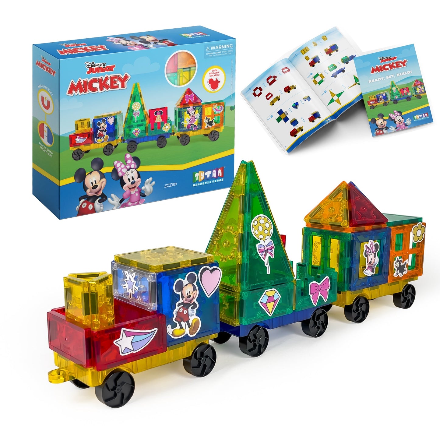 Mickey Magnetic Tile Train Set (41 Pieces)