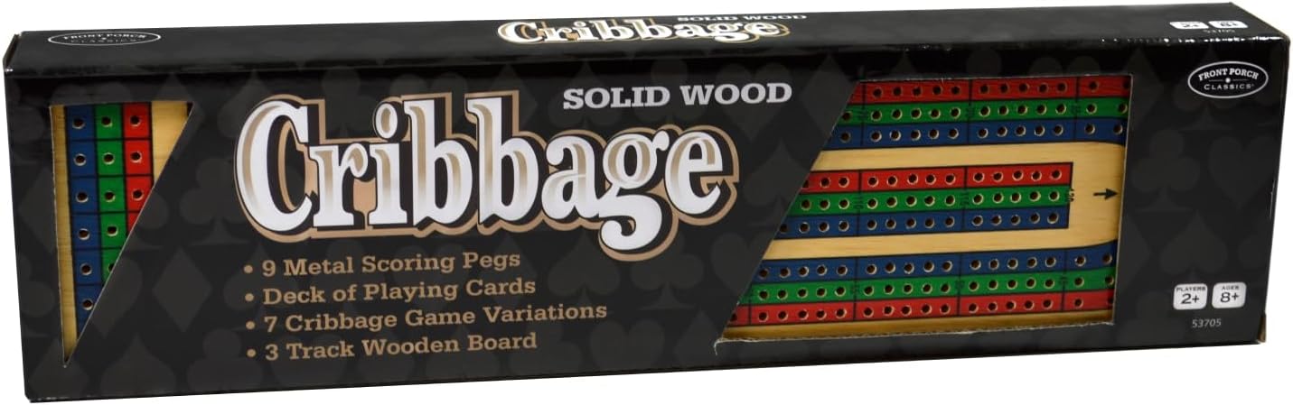 Solid Wood Cribbage with Cards